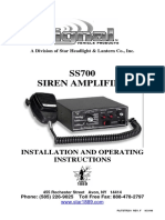 Star Headlight & Lantern Co. SS700 Siren Amplifier Installation Guide