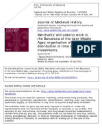 Journal of Medieval History: To Cite This Article: Jaume Aurell (2001) : Merchants' Attitudes To Work in The Barcelona