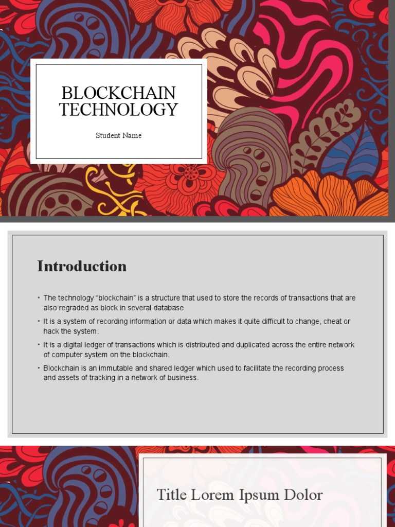 Blockchain Technology: Student Name | PDF | Computing | Information ...