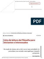 Lista de Leitura de Filosofia para Iniciantes e Interessados - Contra Os Acadêmicos