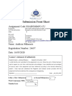 Submission Front Sheet: Assignment Code:NSAB926B6FO - CU