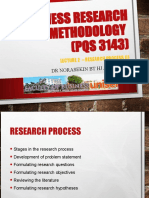 Business Research Methodology (PQS 3143) : Lecture 2 - Research Process (I)