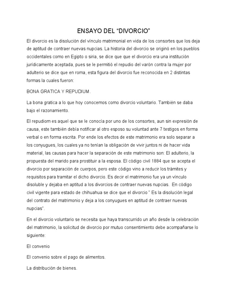 Ensayo Del PDF Divorcio Matrimonio