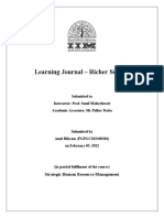 Learning Journal - Richer Sounds: Strategic Human Resource Management