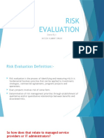 Risk Evaluation: Done By:-Ayush Kumar Singh