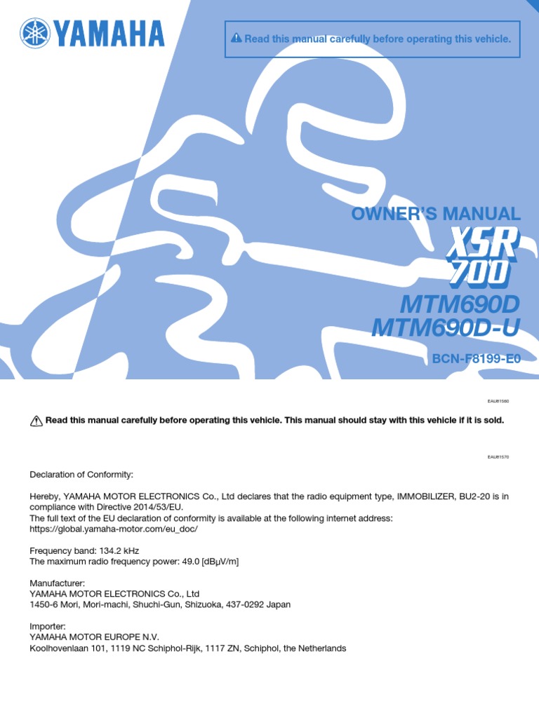 2016-2021 Yamaha XSR700 XSR 700 Service Manual – retro