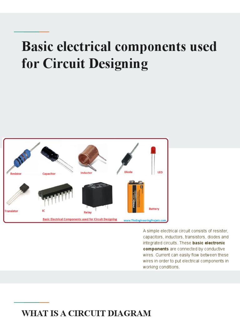 Basic Electrical Components Used For Circuit Designing Circuit Diagram