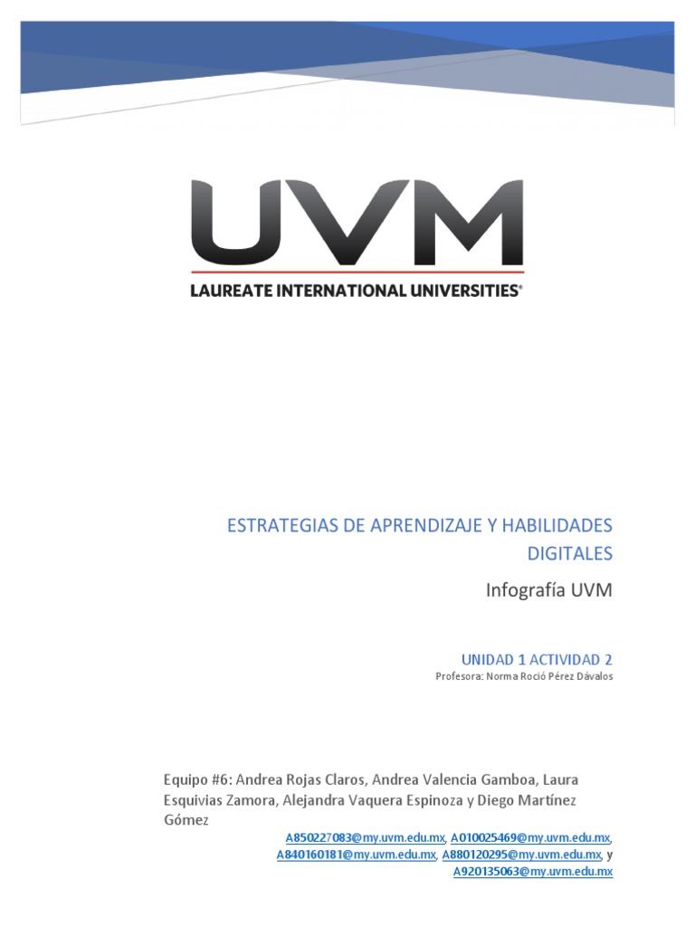 Estrategias de Aprendizaje Digital UVM | PDF
