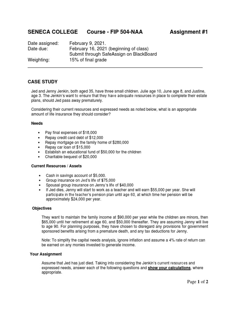 FIP 504 NAA Assignment 1 | PDF | Insurance | Debt