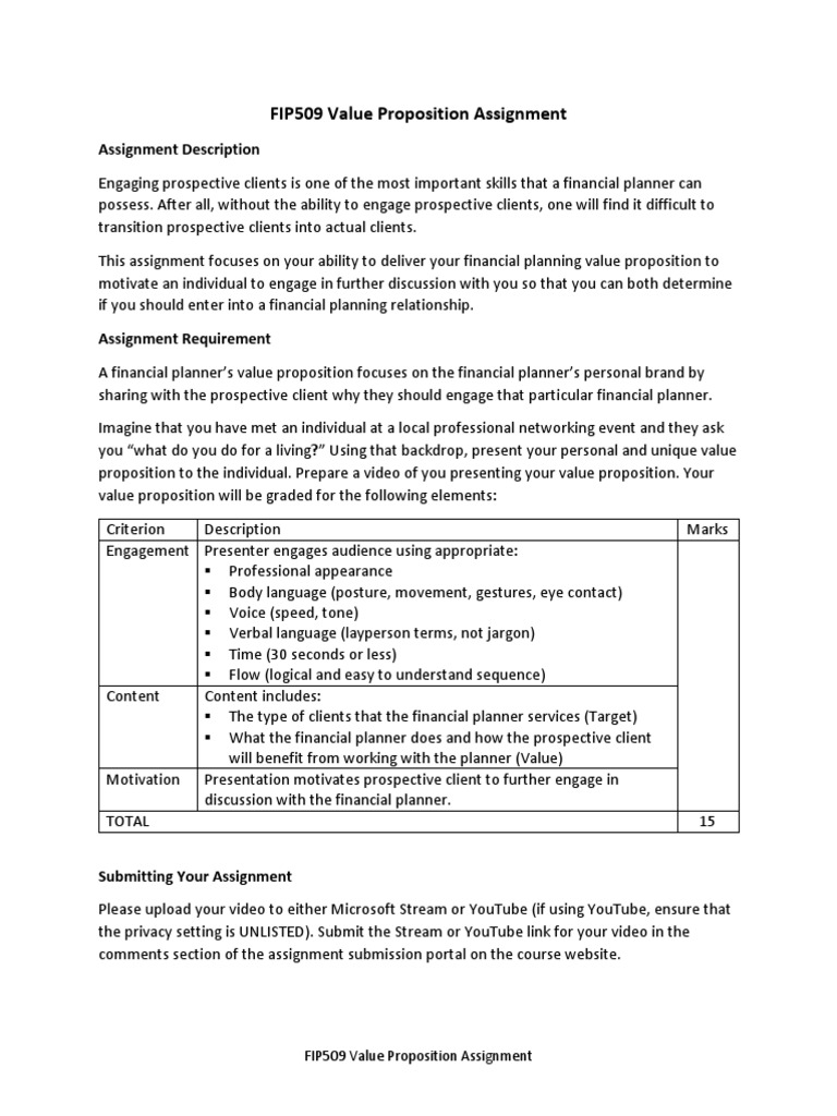 Financial Planner Value Proposition Guide | PDF | You Tube | Communication