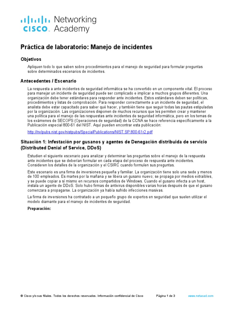 13 2 2 13 lab incident handling pdf software antivirus ataque