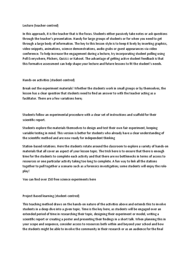 Teaching Methods In Science Pdf Learning Educational Psychology