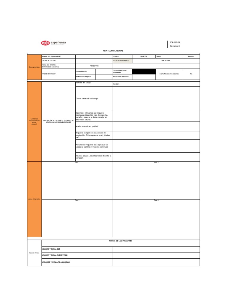 For SST 39 Reintegro Laboral 1 | PDF | Seguridad y salud ocupacional