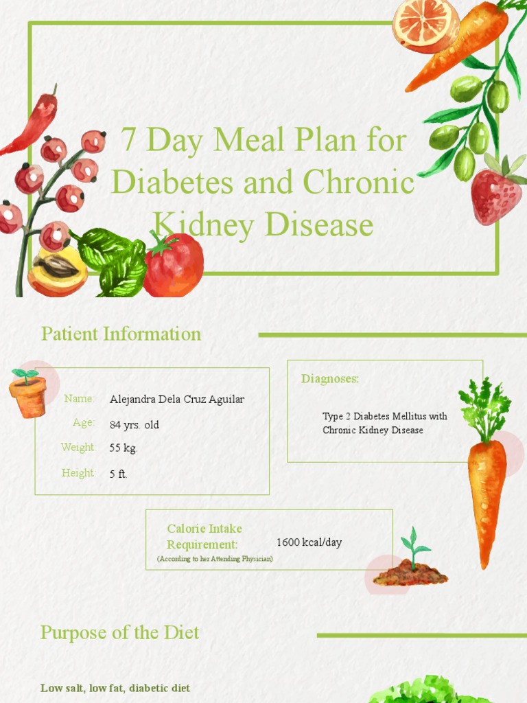 7 Day Meal Plan For Diabetes and Chronic Kidney Disease | PDF 