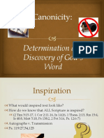 Canonicity:: Determination and Discovery of God's Word