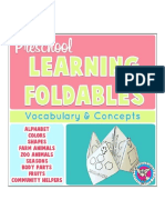 Preschool Learning Foldable S Vocabulary and Concepts