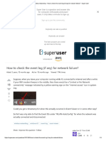 How to check the event log (if any) for network failure