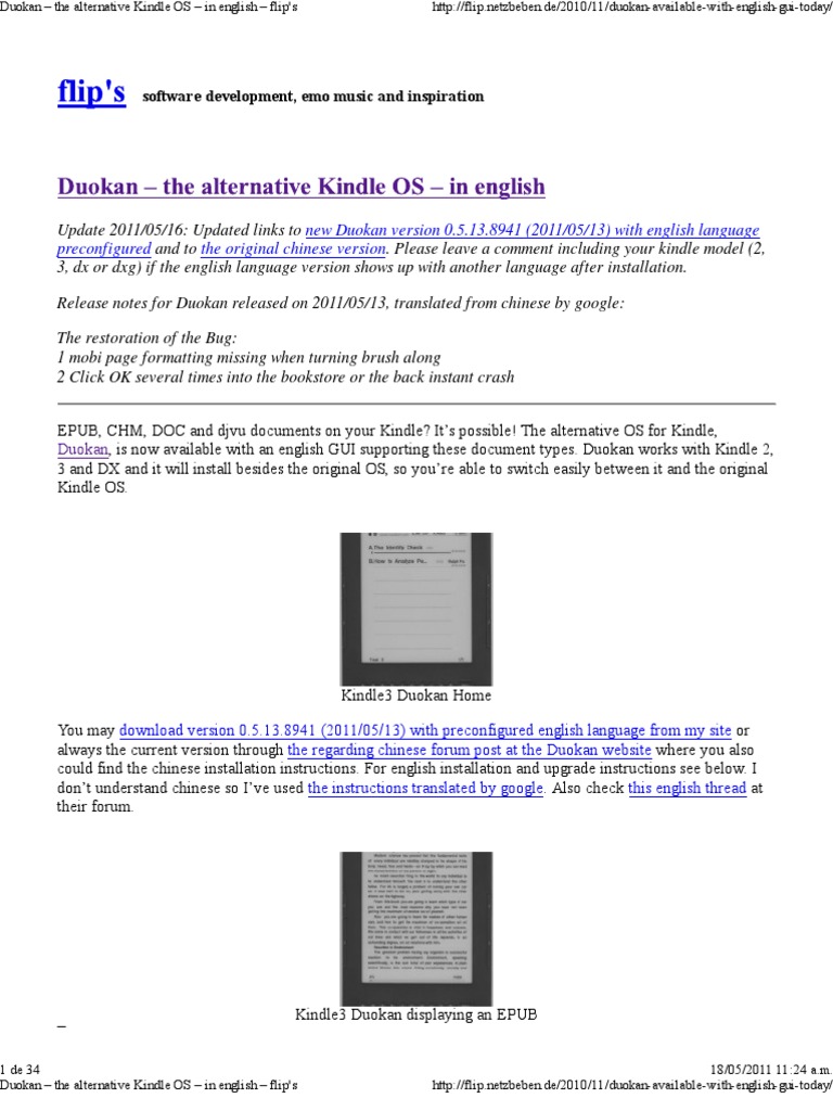 Duokan The Alternative Kindle OS in English Flip's PDF Amazon