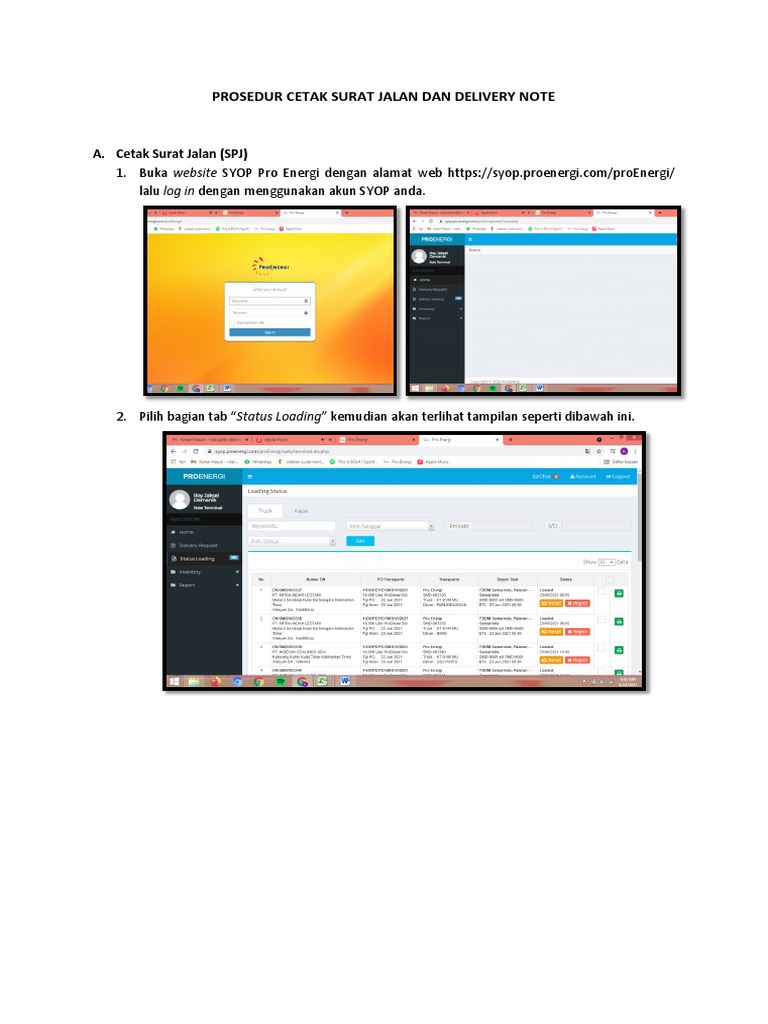 Prosedur Cetak Surat Jalan Dan Delivery Note | PDF