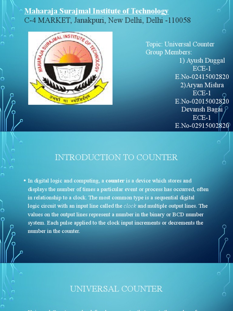 Universal Counter in Digital Logic | PDF | Logic Gate | Electronic Circuits
