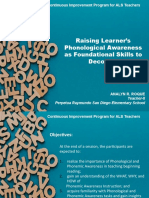 ALS - Raising Learner's Phonological Awareness As Foundational Skill To Decoding