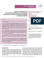 Stress Level Comparison of Medical and Nonmedical Students A Cross Sectional Study Done at Various Professional Colleges in Karach