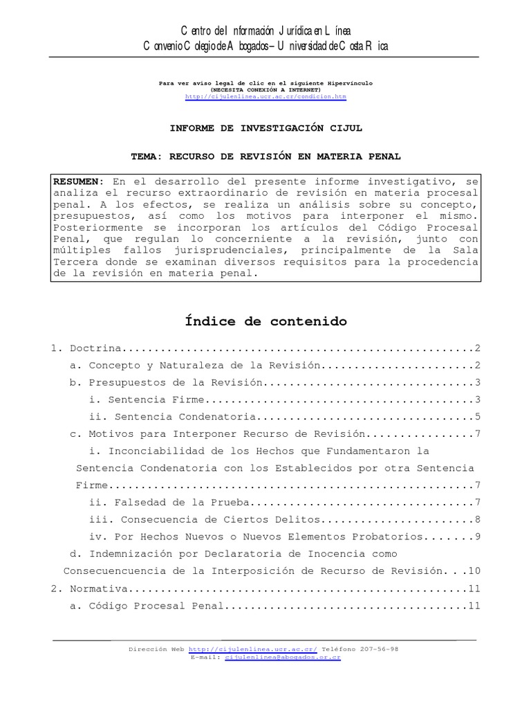 Recurso de Revisión en Materia Penal | PDF | Caso de ley | Sentencia (ley)