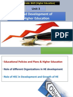 Growth and Development of Higher Education: Unit 3