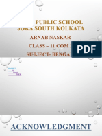 Delhi Public School Joka South Kolkata: Arnab Naskar Class - 11 Com B Subject-Bengali