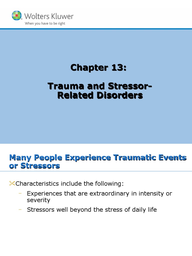 Trauma and Stressor-Related Disorders | PDF | Psychological Trauma ...