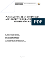 Plan Tactico de La Estrategia Adulto Mayor