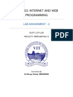 Cse3002: Internet and Web Programming: Lab Assignment - 2