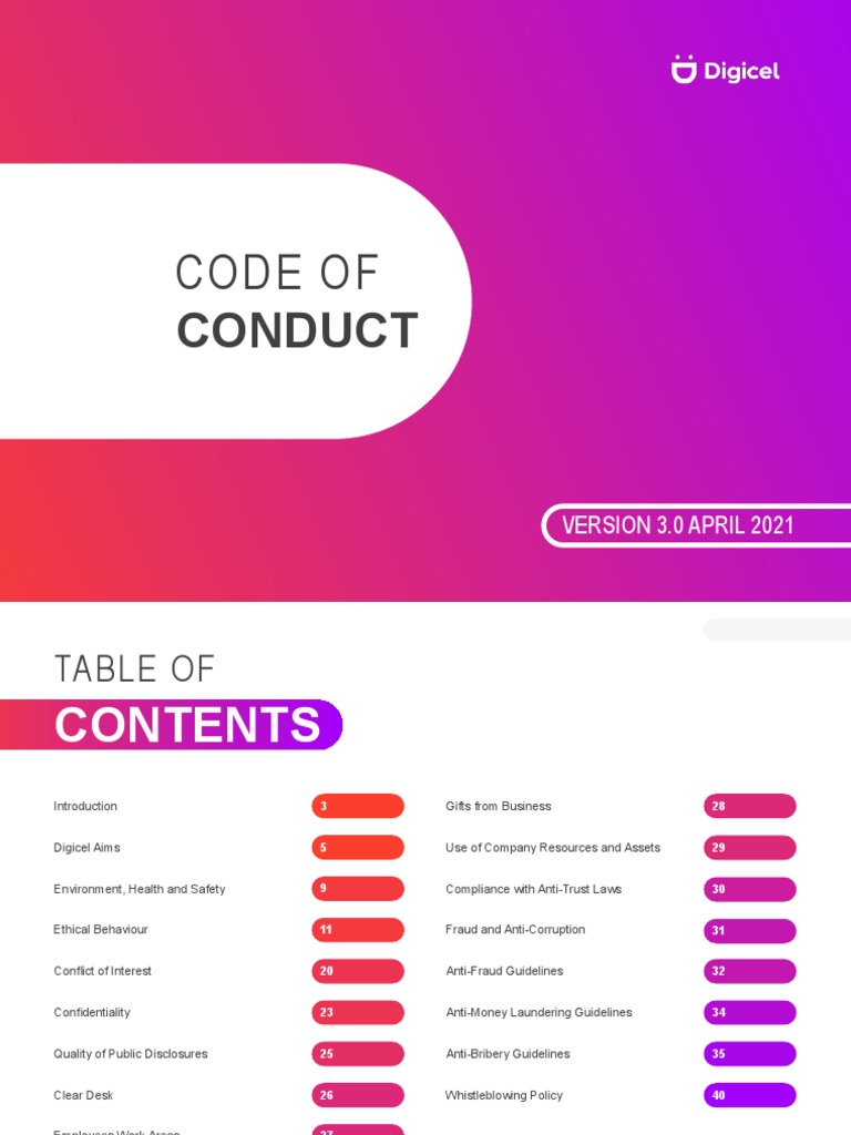 digicel-code-of-conduct-v3-00-sp-pdf-trade-secret-confidentiality