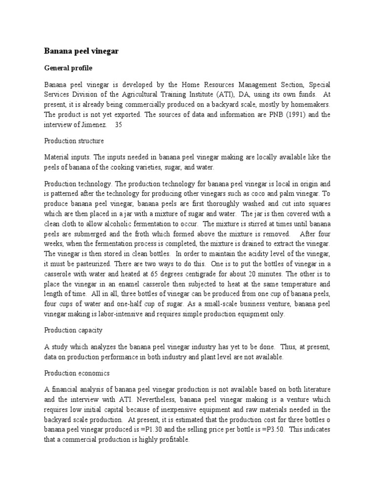 Banana vinegar fermentation picture