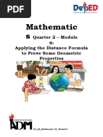 MATH10-QUARTER2-MODULE6-Applying The Distance Formula To Prove Some Geometric Properties