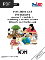 Statistics and Probability: Quarter 3 - Module 1: Illustrating A Random Variable (Discrete and Continuous)