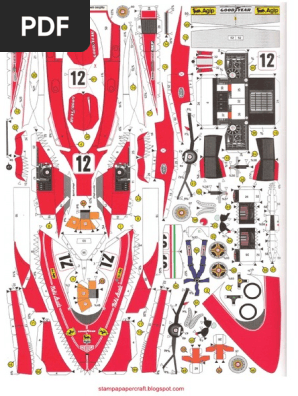 Ferrari 312 T - Niki Lauda - Monaco GP (1975) (1-24) (Spinler) stampa400 papercraft f1 cars