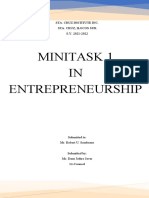 Minitask 1 IN Entrepreneurship: Sta. Cruz Institute Inc. Sta. Cruz, Ilocos Sur S.Y. 2021-2022
