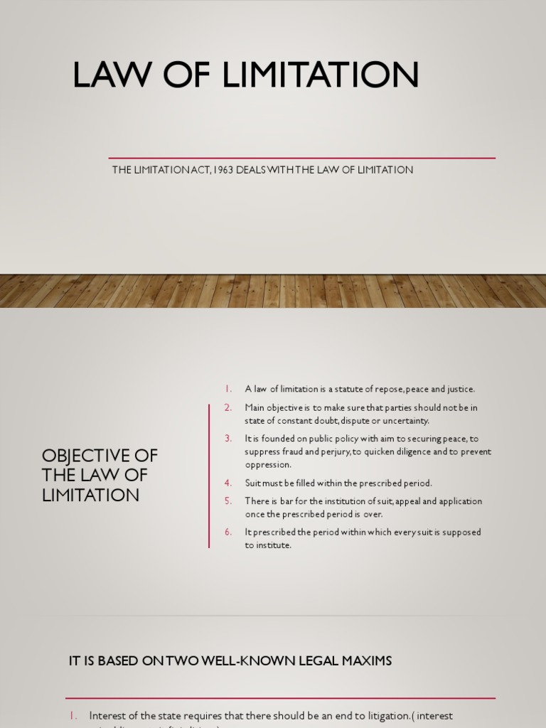 Law of Limitation. PDF Lawsuit Public Law