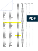 Student Quiz Marks Report Sheet