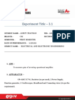 BEEE Worksheet Experiment 3.1