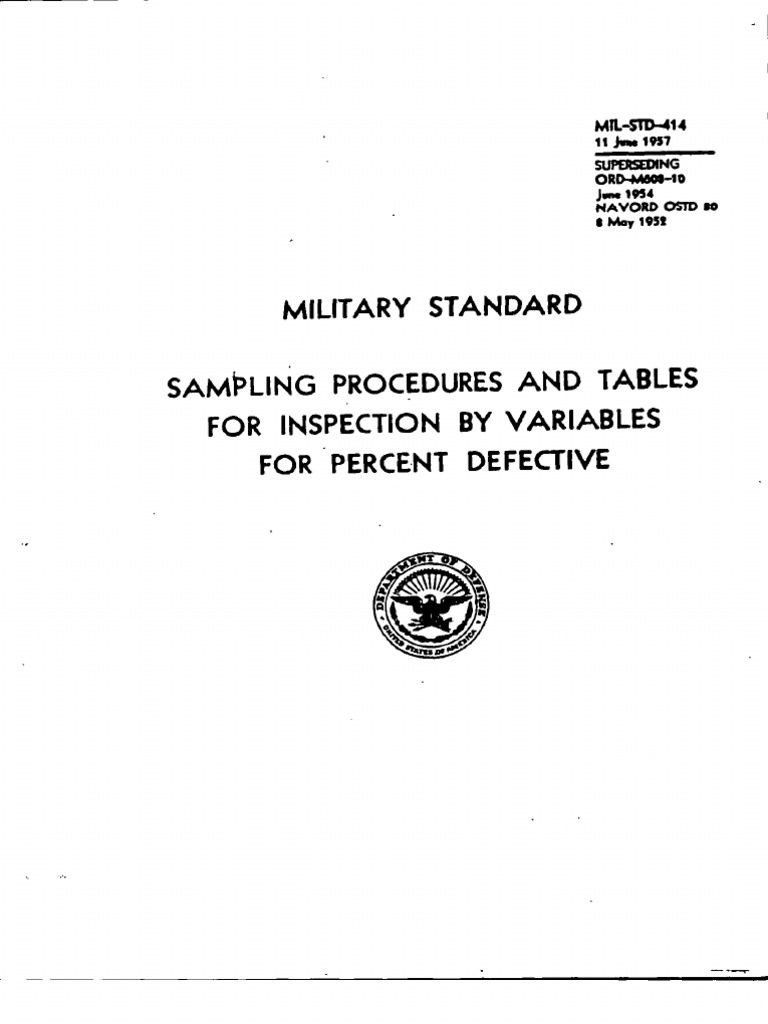 MIL-STD-414 Sampling Procedures | PDF