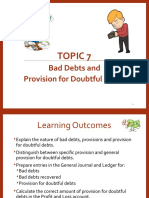 Topic 7 - Bad Debts and Provision For Doubtful Debts