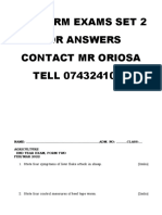 Mid Term Exams Set 2 For Answers Contact MR Oriosa TELL 0743241064
