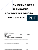 Mid Term Exams Set 1 For Answers Contact MR Oriosa TELL 0743241064