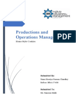 Productions and Operations Management: Home Style Cookies