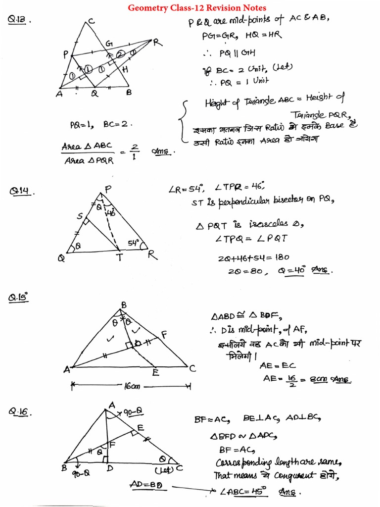 Geometry Revision for Class-12 | PDF
