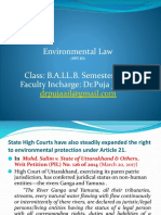 Environmental Law Class: B.A.LL.B. Semester: VTH Faculty Incharge: DR - Puja Jaiswal