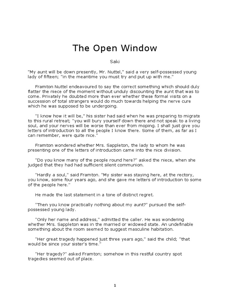 The Open Window | PDF
