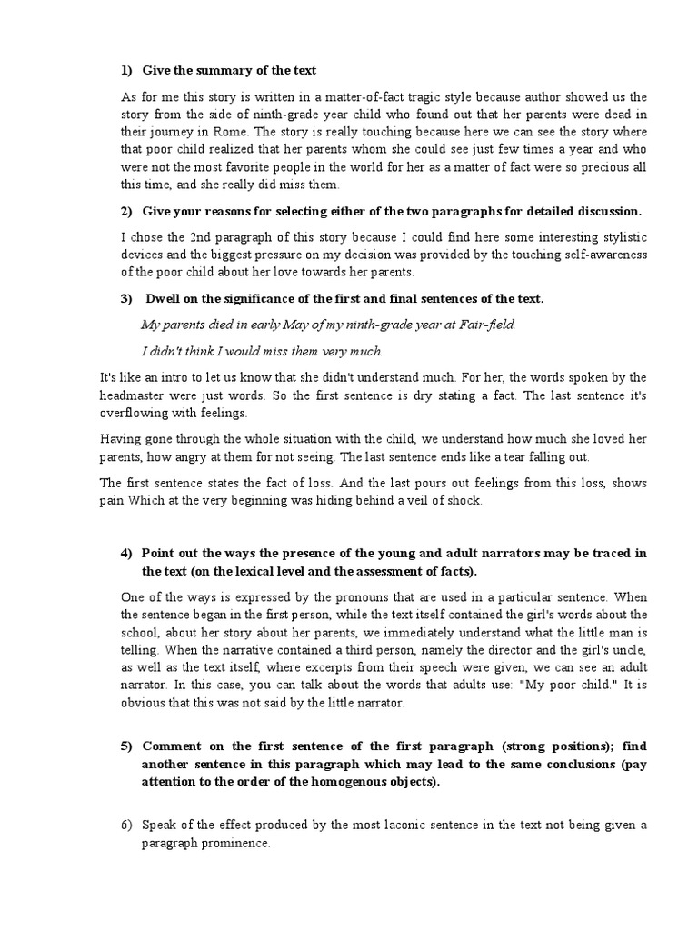 Give The Summary of The Text | PDF